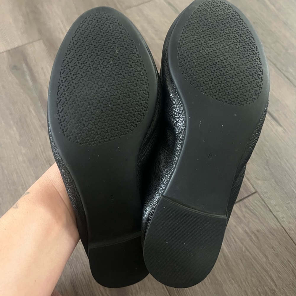 Tory Burch Black Leather Ballet Flats - Picture 3 of 4